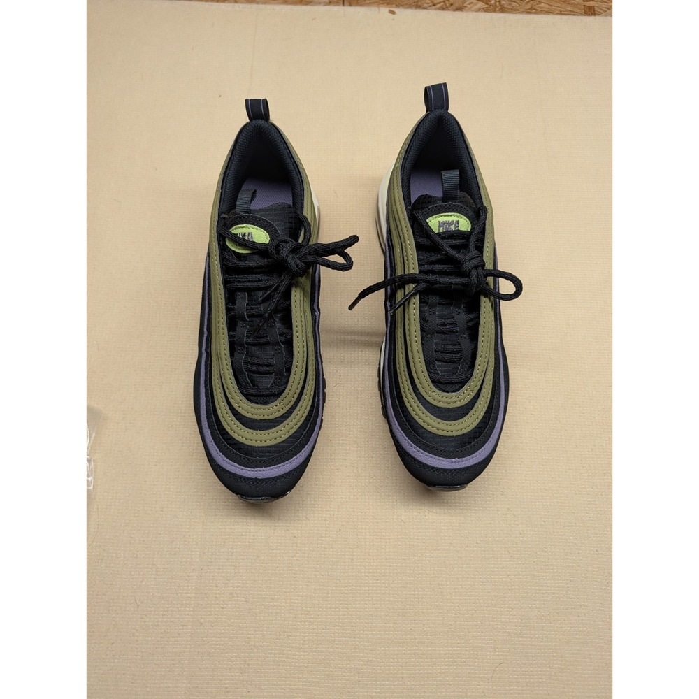 Nike Air Max 97 Youth Size 6.5  DX4734-001 Black With Green & Purple Striping